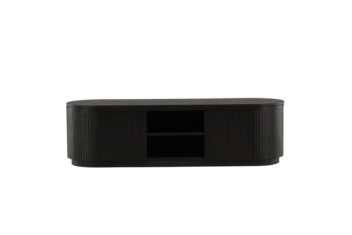 Fjällbacka tv-bänk svart ekfaner
