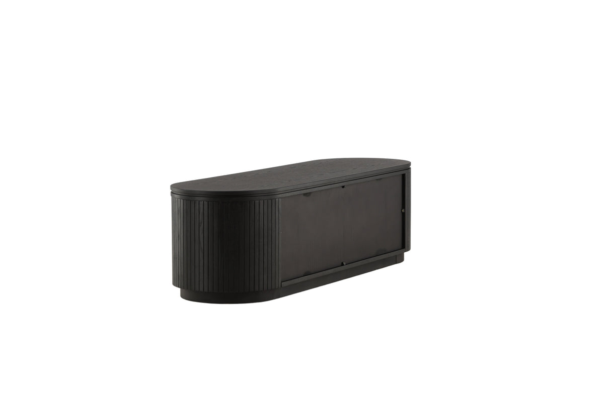 Fjällbacka tv-bänk svart ekfaner