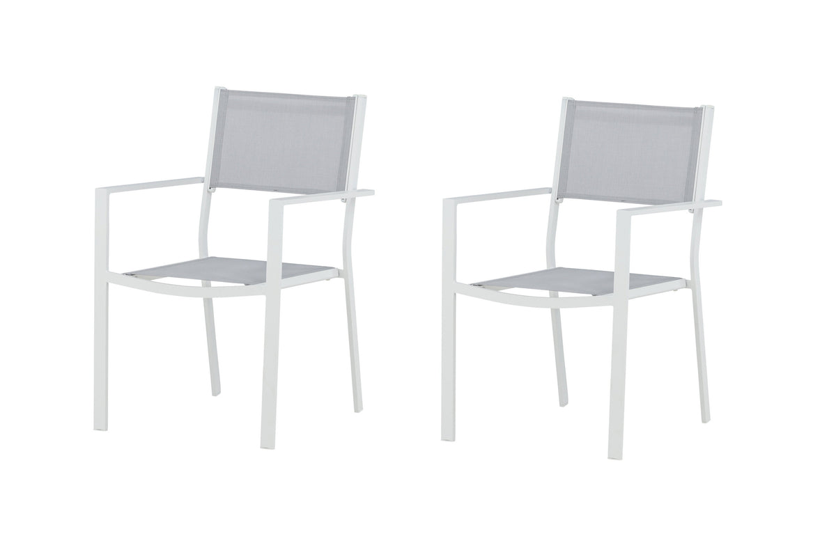 Copacabana stapelbar matstol 2-pack vit/grå