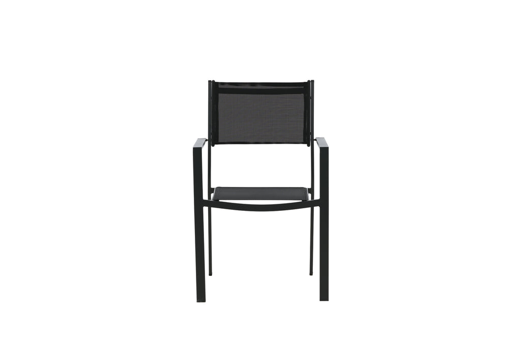 Copacabana stapelbar matstol svart aluminium/textilen 2-pack