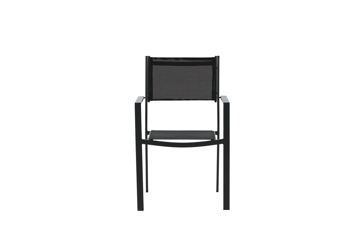 Copacabana stapelbar matstol svart aluminium/textilen 2-pack