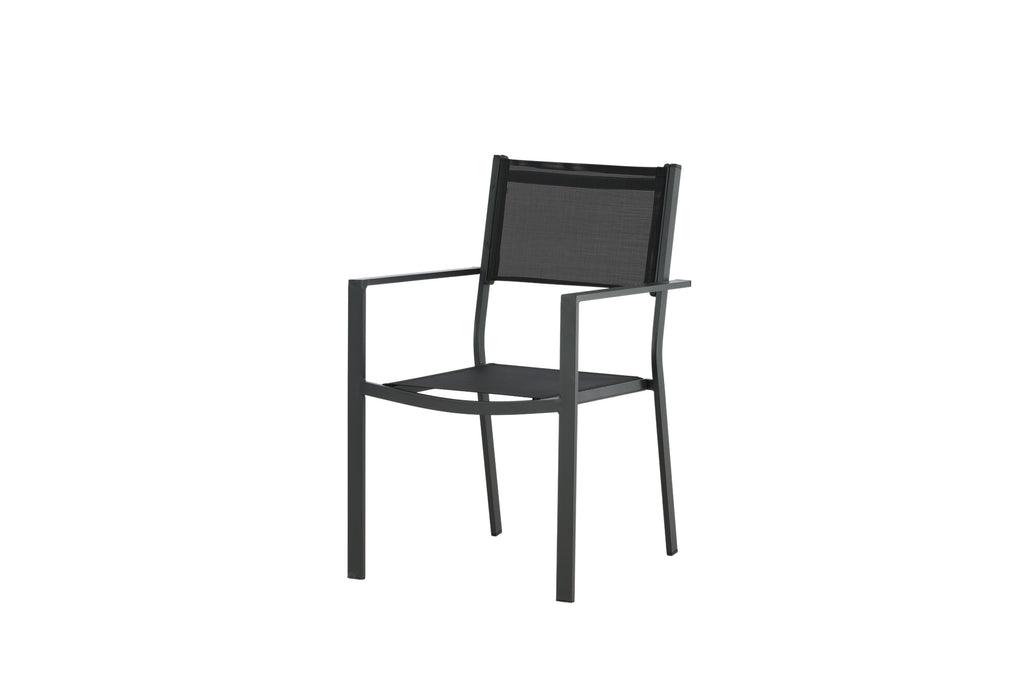 Copacabana stapelbar matstol svart aluminium/textilen 2-pack