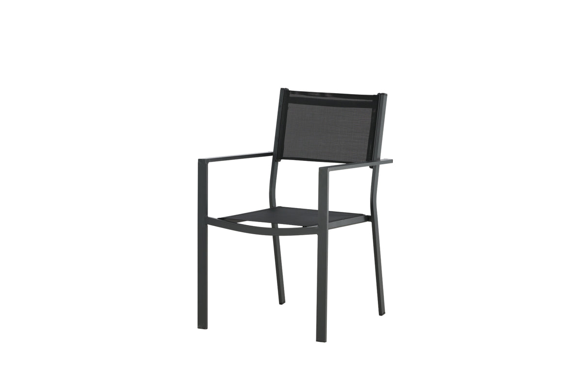 Copacabana stapelbar matstol svart aluminium/textilen 2-pack