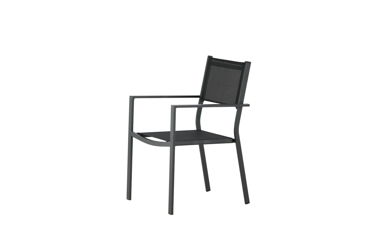Copacabana stapelbar matstol svart aluminium/textilen 2-pack