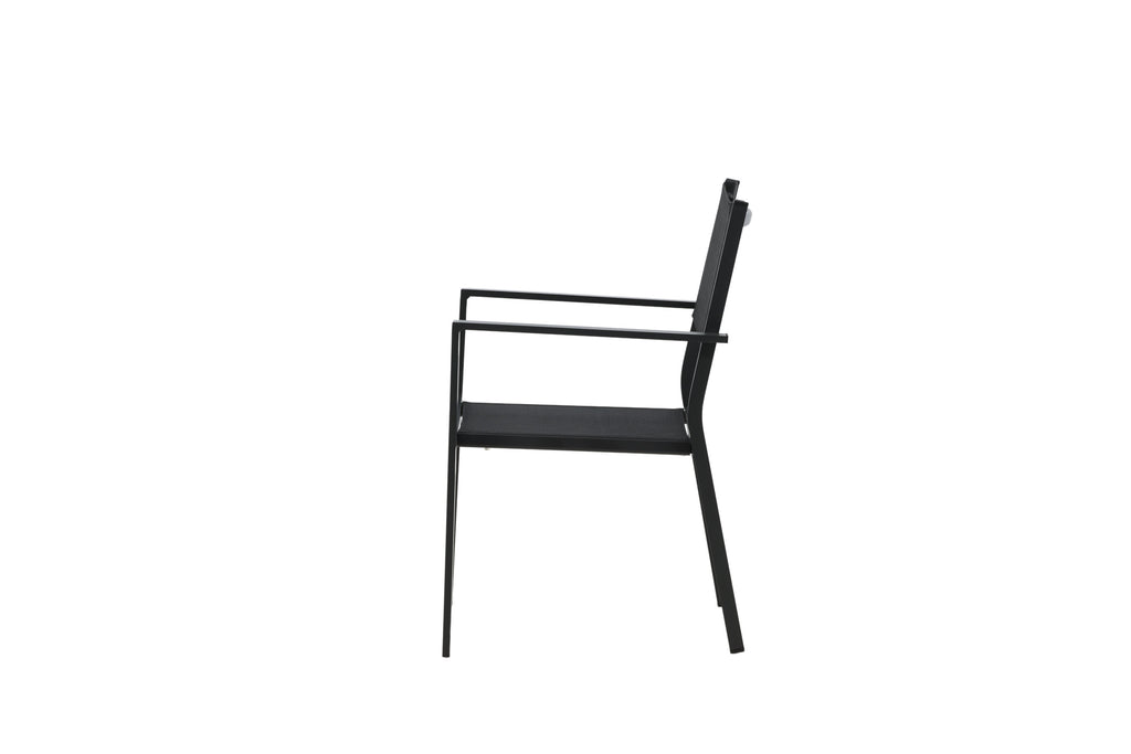 Copacabana stapelbar matstol svart aluminium/textilen 2-pack