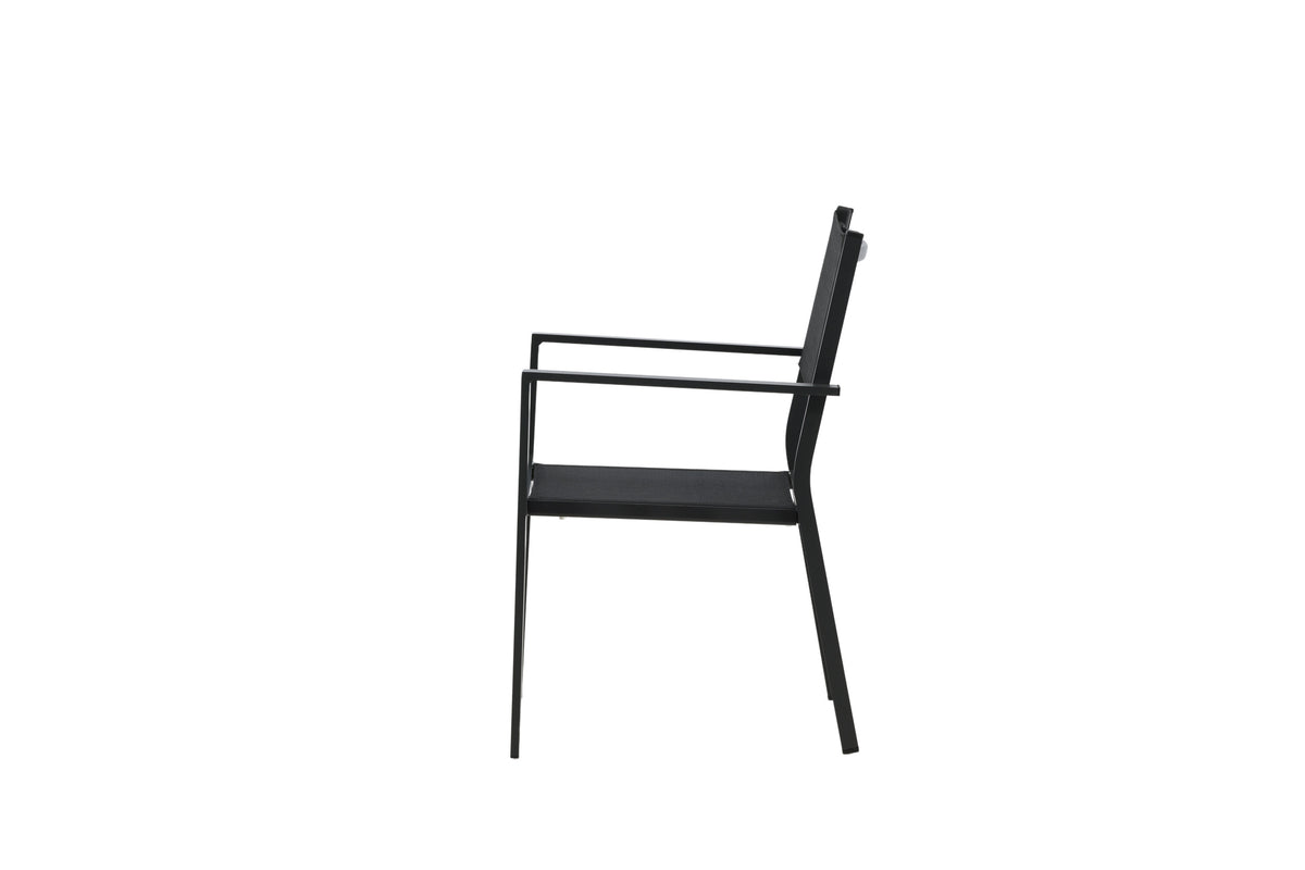 Copacabana stapelbar matstol svart aluminium/textilen 2-pack