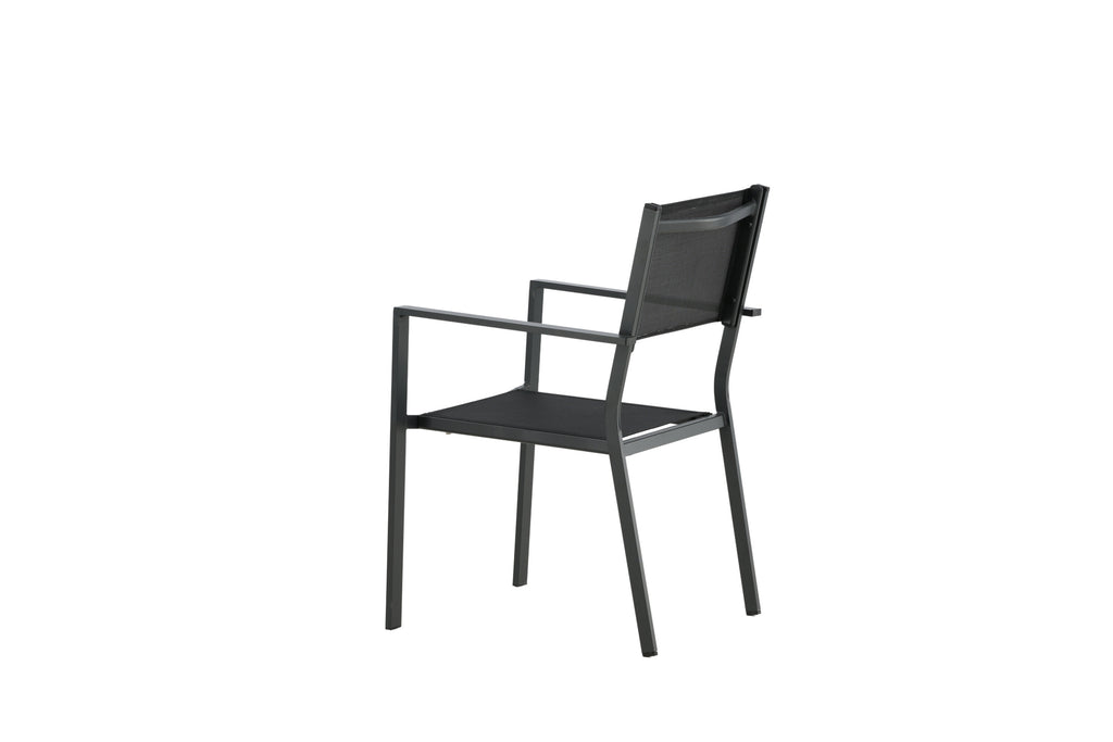 Copacabana stapelbar matstol svart aluminium/textilen 2-pack