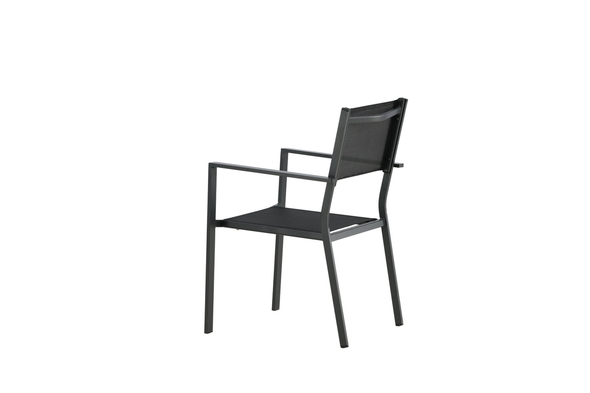 Copacabana stapelbar matstol svart aluminium/textilen 2-pack