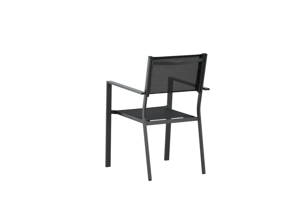Copacabana stapelbar matstol svart aluminium/textilen 2-pack