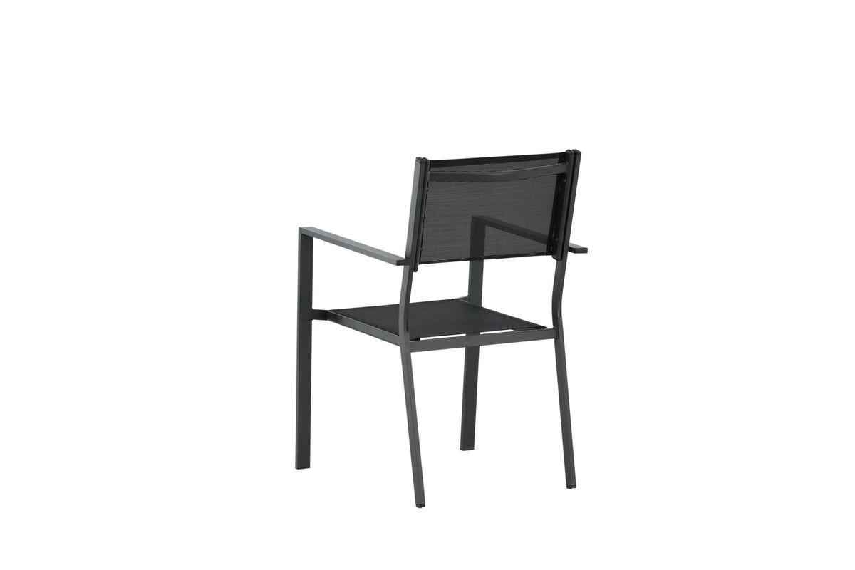 Copacabana stapelbar matstol svart aluminium/textilen 2-pack