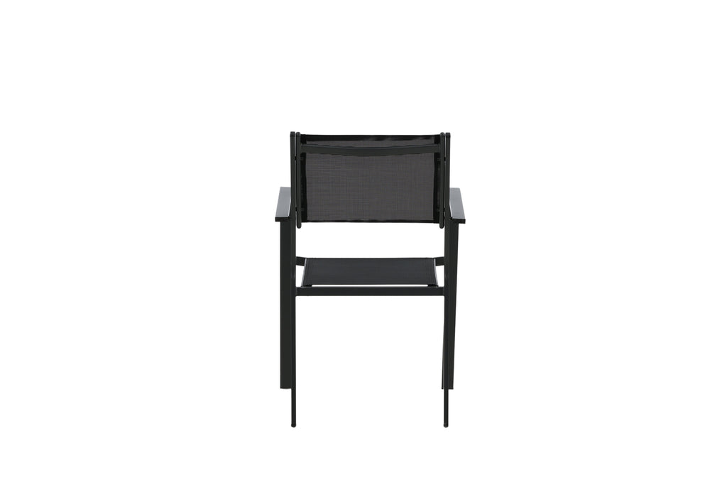 Copacabana stapelbar matstol svart aluminium/textilen 2-pack