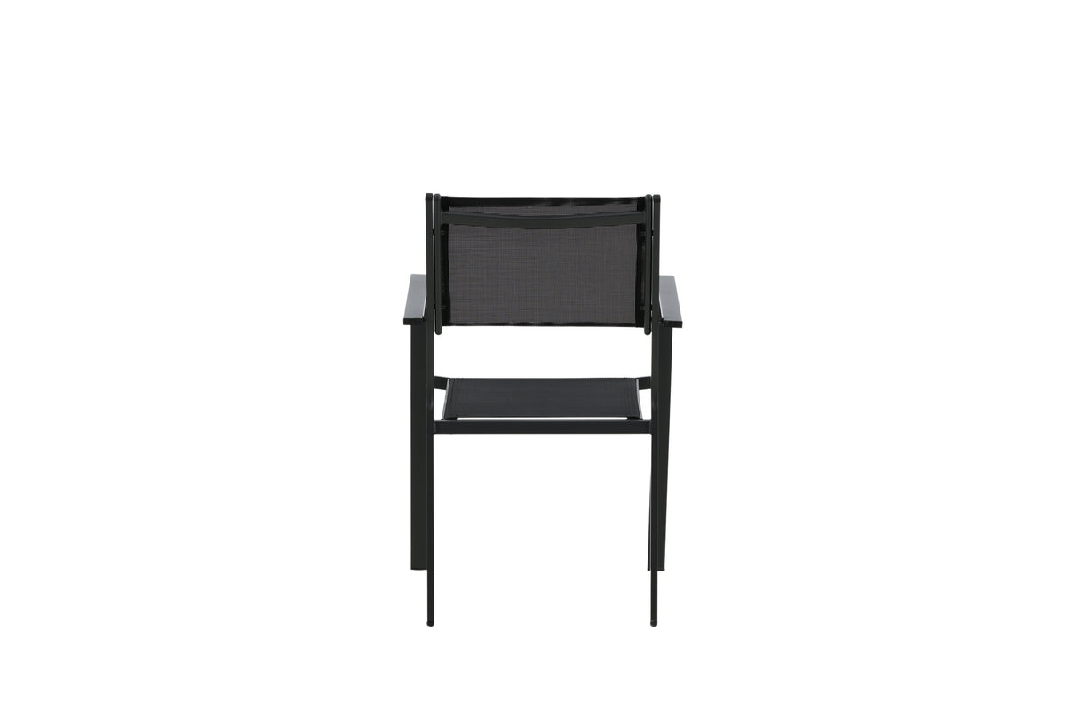 Copacabana stapelbar matstol svart aluminium/textilen 2-pack