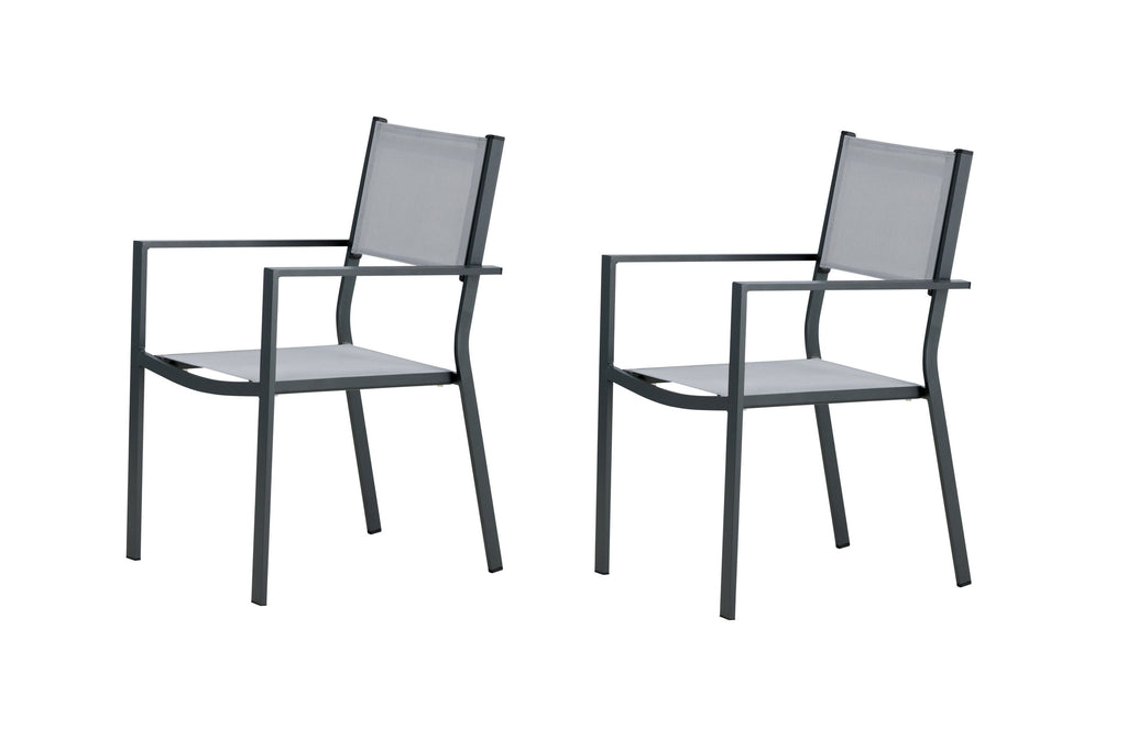 Copacabana stapelbar matstol 2-pack svart/grå