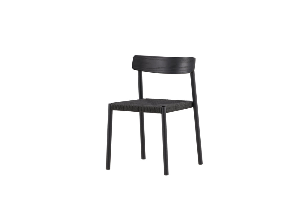 Malmön matstol svart med svart rep