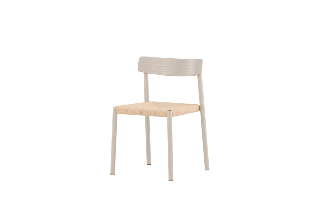 Malmön matstol gråbeige med beige rep