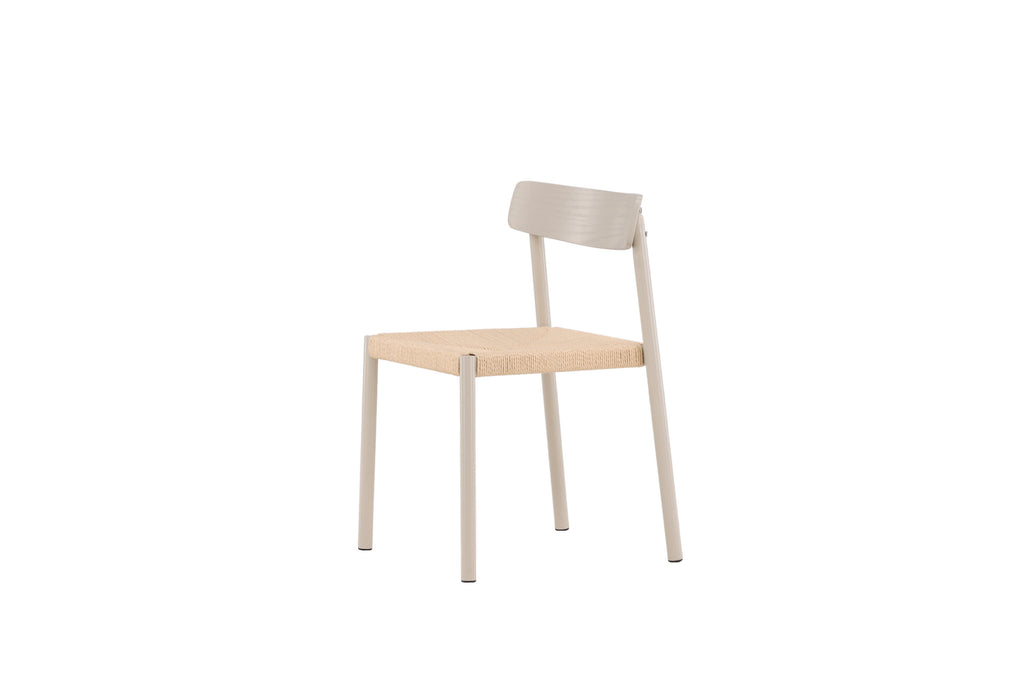 Malmön matstol gråbeige med beige rep