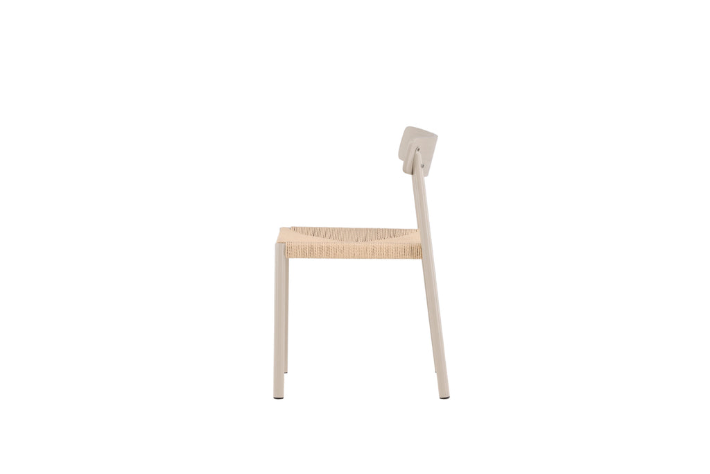 Malmön matstol gråbeige med beige rep