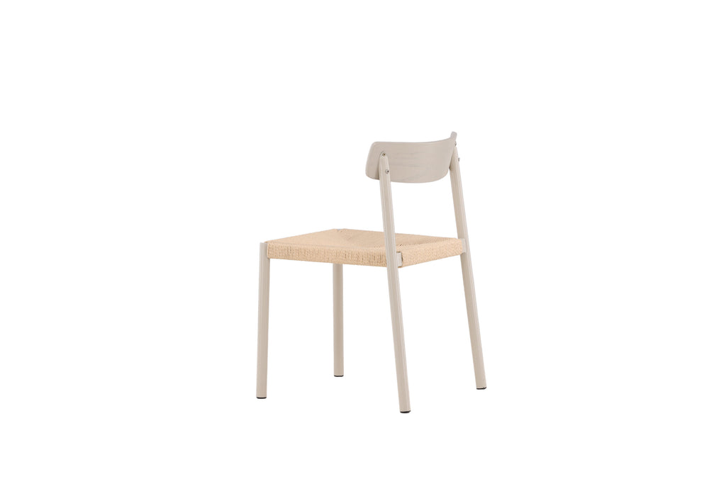 Malmön matstol gråbeige med beige rep