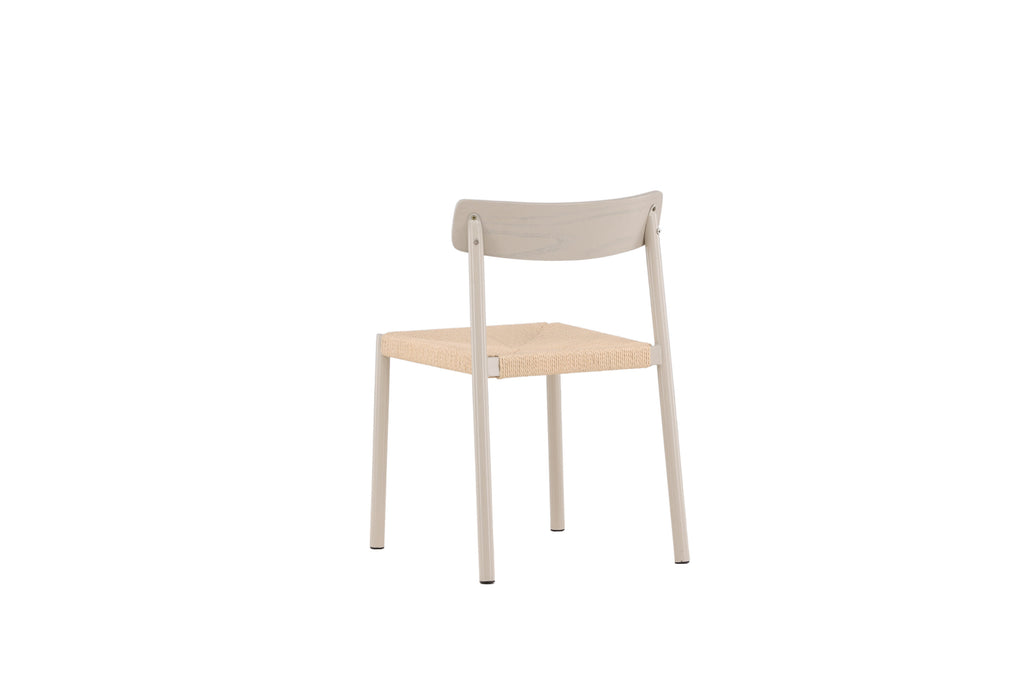 Malmön matstol gråbeige med beige rep