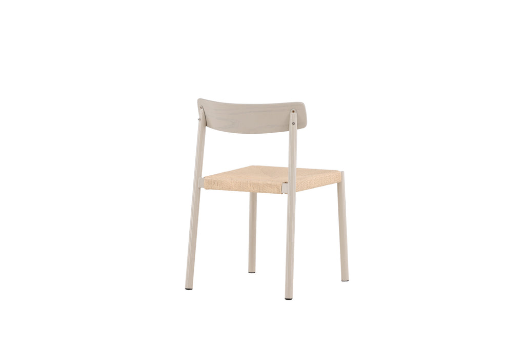 Malmön matstol gråbeige med beige rep