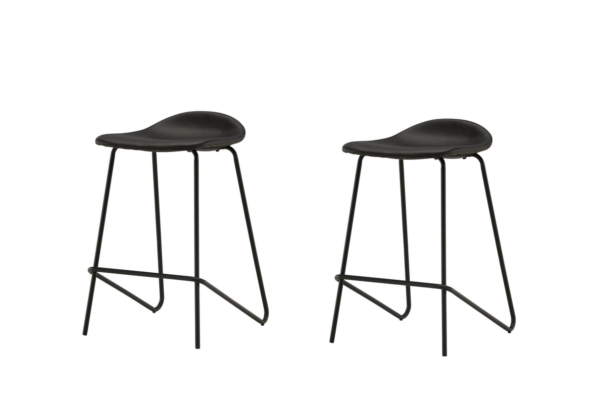Grebbestad barstol 2-pack svart konstläder