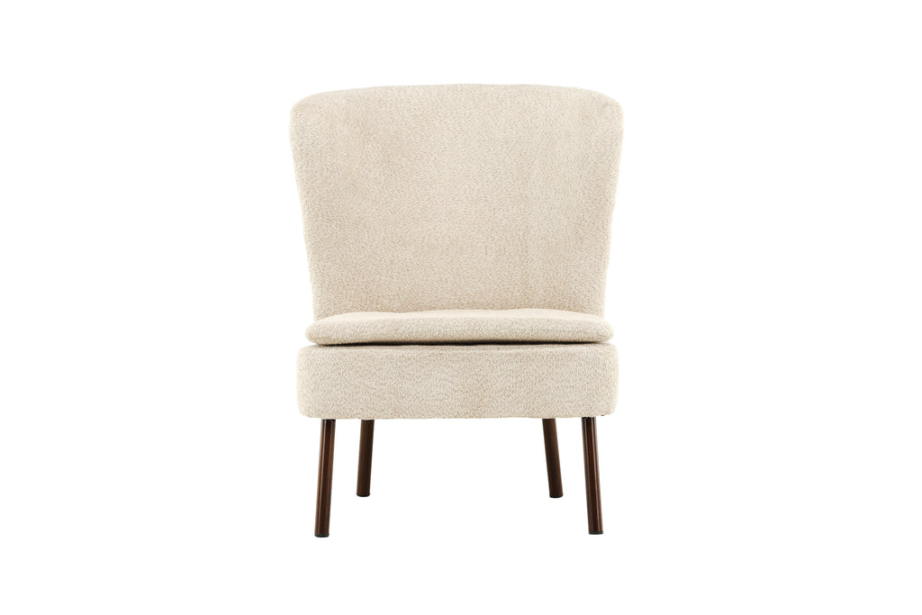 Hällsö fåtölj brun med beige boucléklädsel