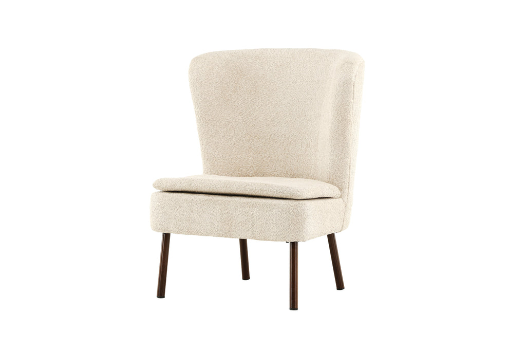 Hällsö fåtölj brun med beige boucléklädsel