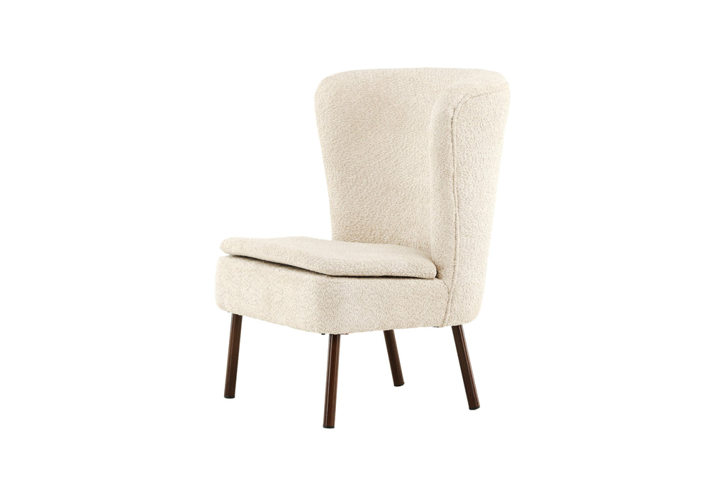Hällsö fåtölj brun med beige boucléklädsel