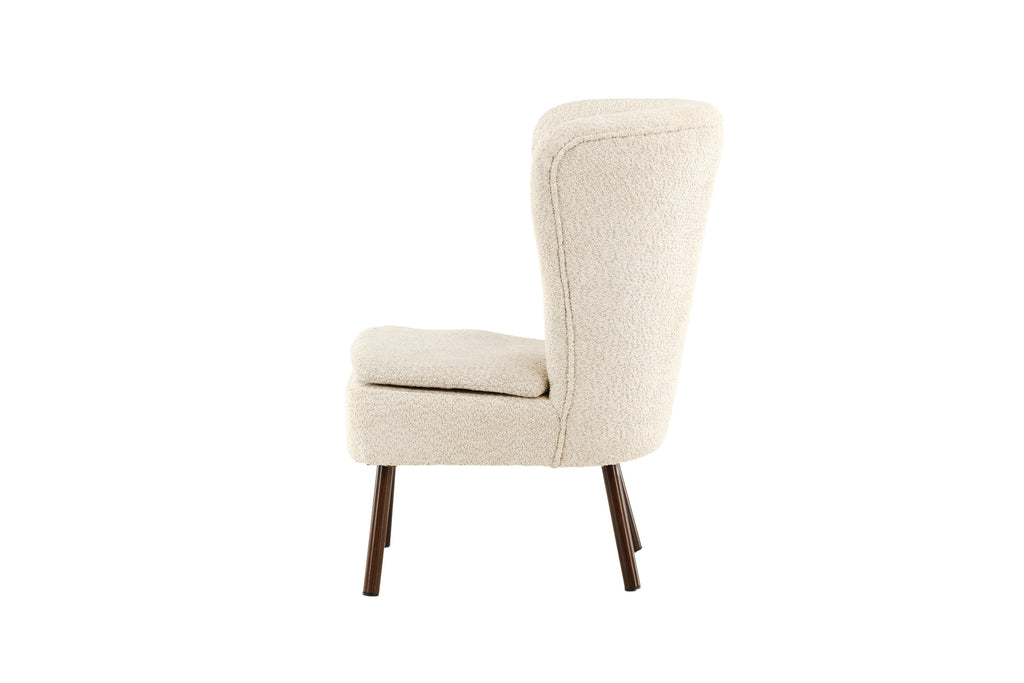 Hällsö fåtölj brun med beige boucléklädsel