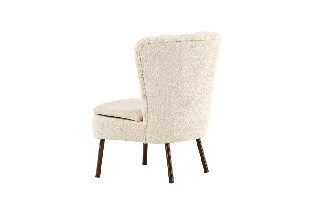 Hällsö fåtölj brun med beige boucléklädsel