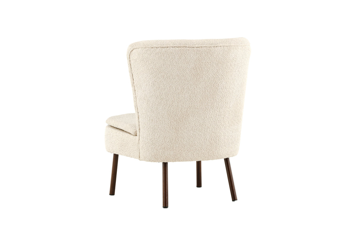 Hällsö fåtölj brun med beige boucléklädsel