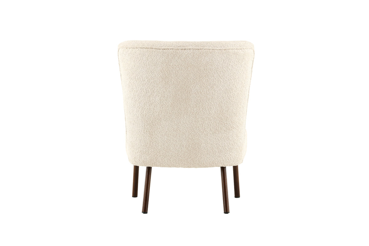 Hällsö fåtölj brun med beige boucléklädsel