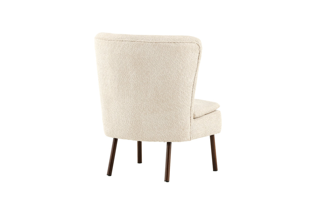 Hällsö fåtölj brun med beige boucléklädsel