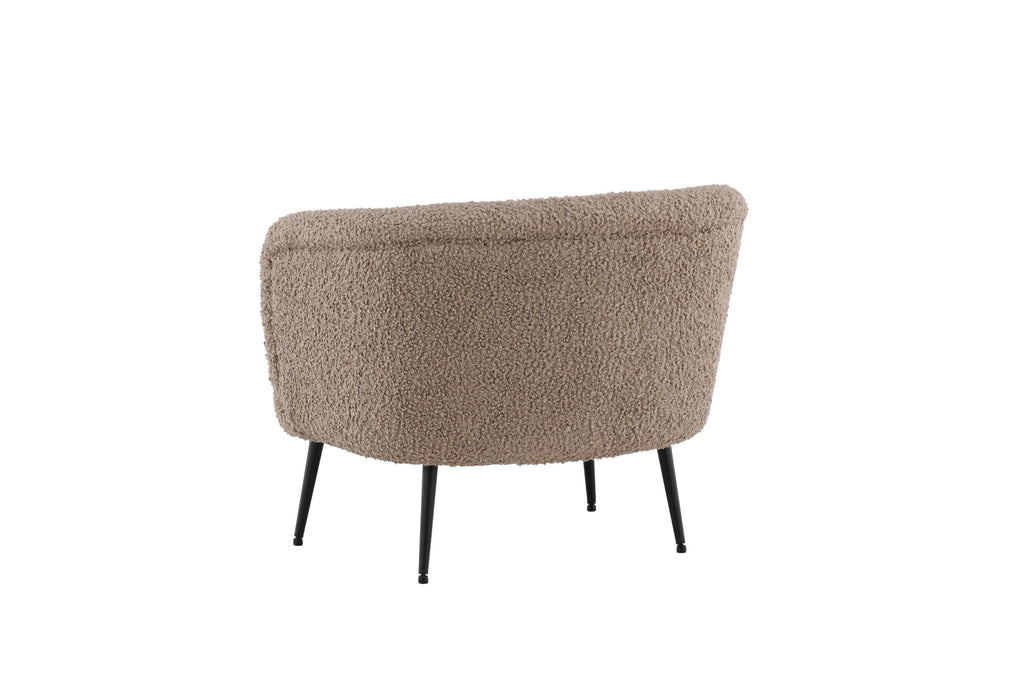Nordkoster fåtölj mattsvart/mörkbeige teddyklädsel