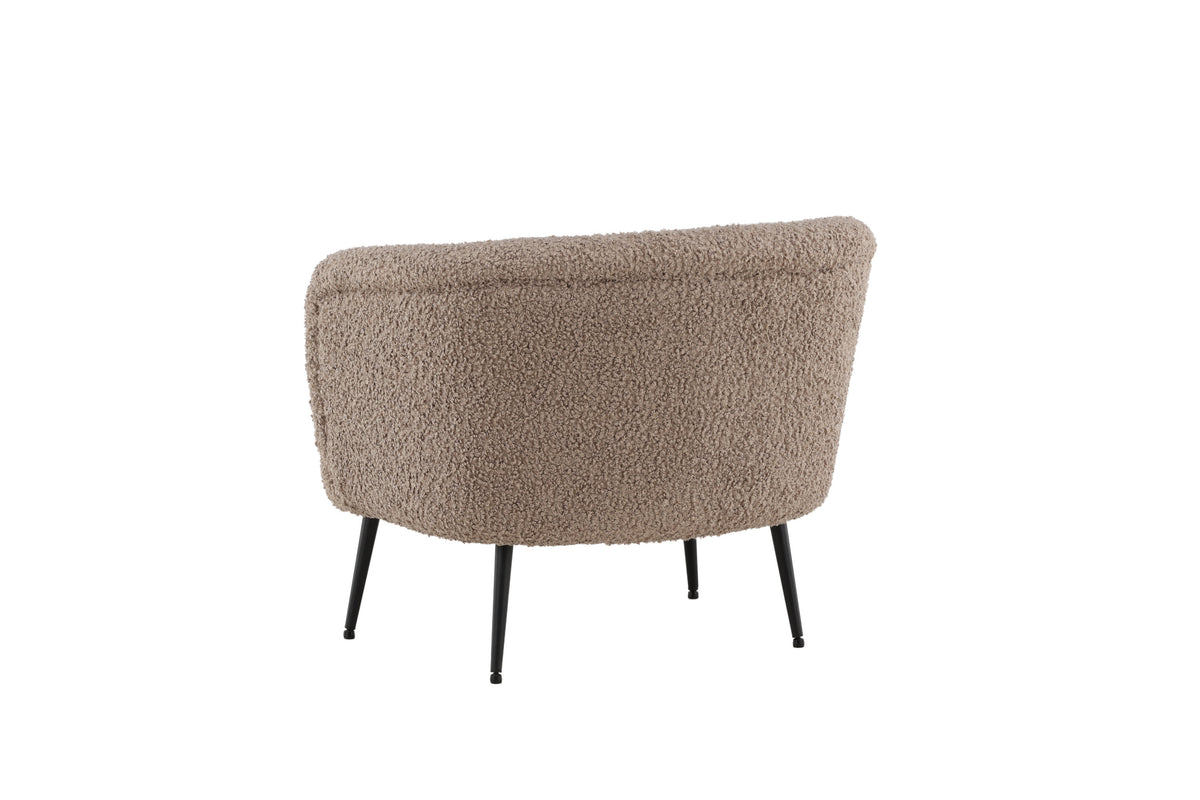 Nordkoster fåtölj mattsvart/mörkbeige teddyklädsel
