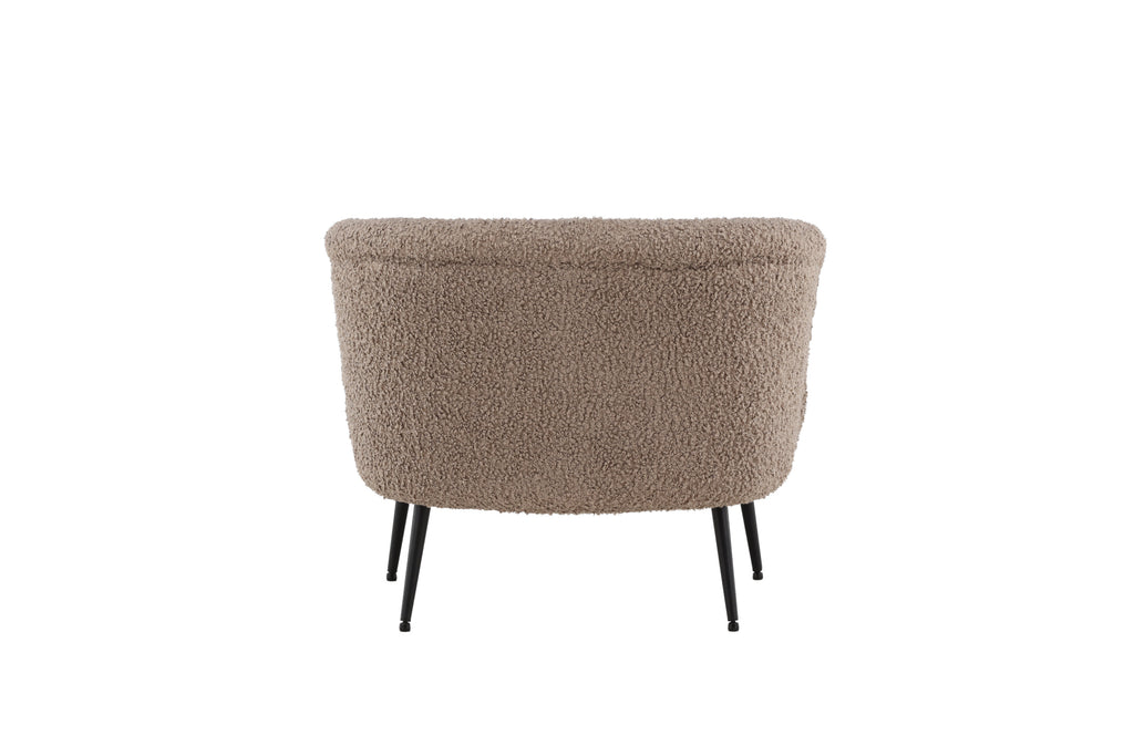 Nordkoster fåtölj mattsvart/mörkbeige teddyklädsel