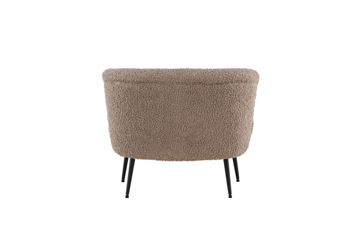Nordkoster fåtölj mattsvart/mörkbeige teddyklädsel