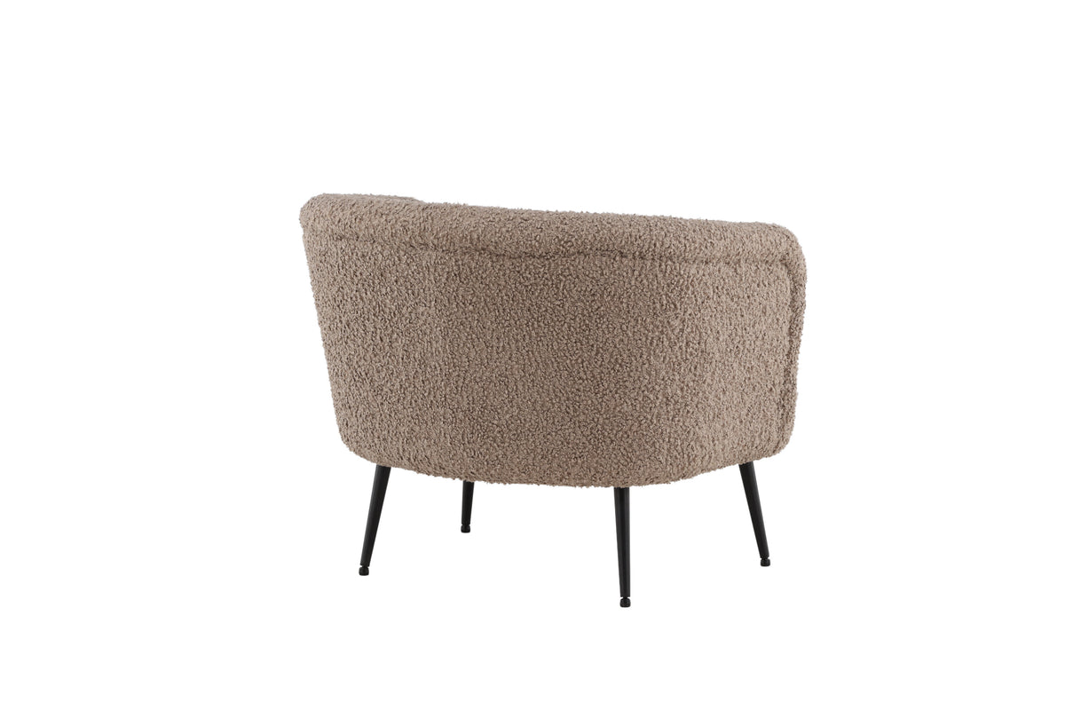Nordkoster fåtölj mattsvart/mörkbeige teddyklädsel