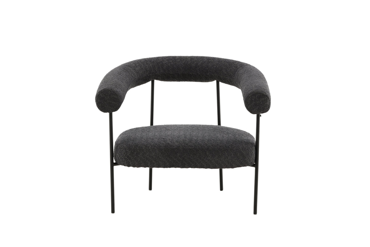 Hökåsen x Josefin Lustig fåtölj mörkgrå bouclé