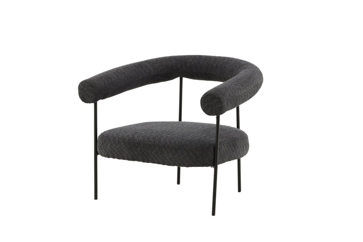 Hökåsen x Josefin Lustig fåtölj mörkgrå bouclé