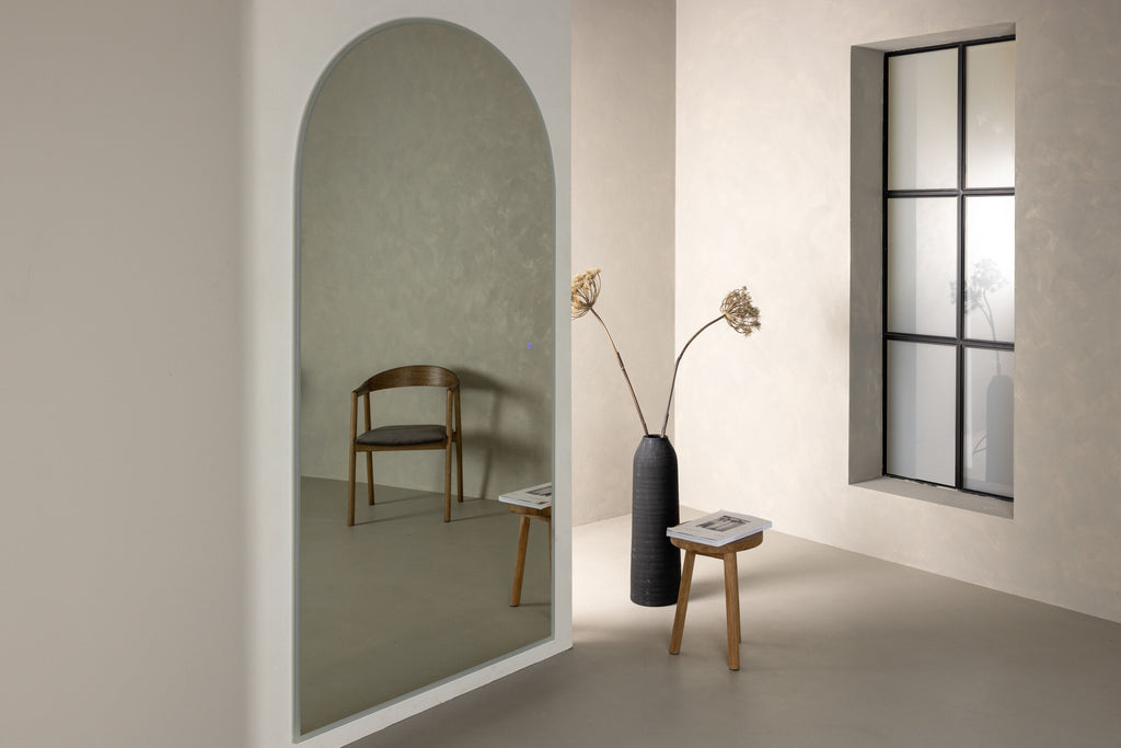 Skeppsvik x Josefin Lustig spegel med belysning svart/klart glas