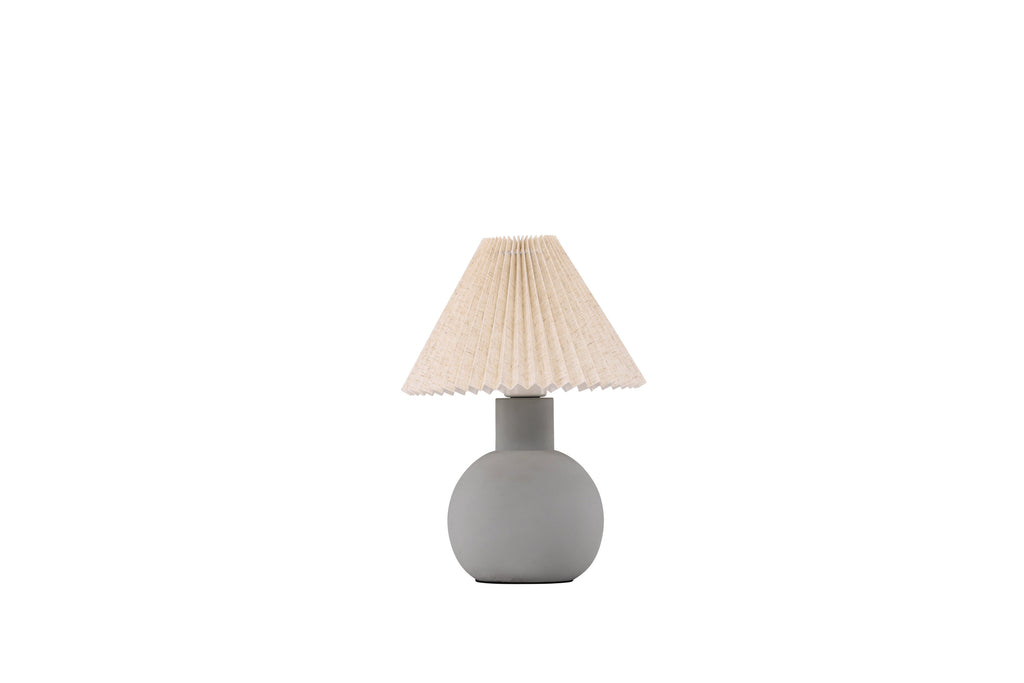 Älvsborg bordslampa grå betong med brunt tyg