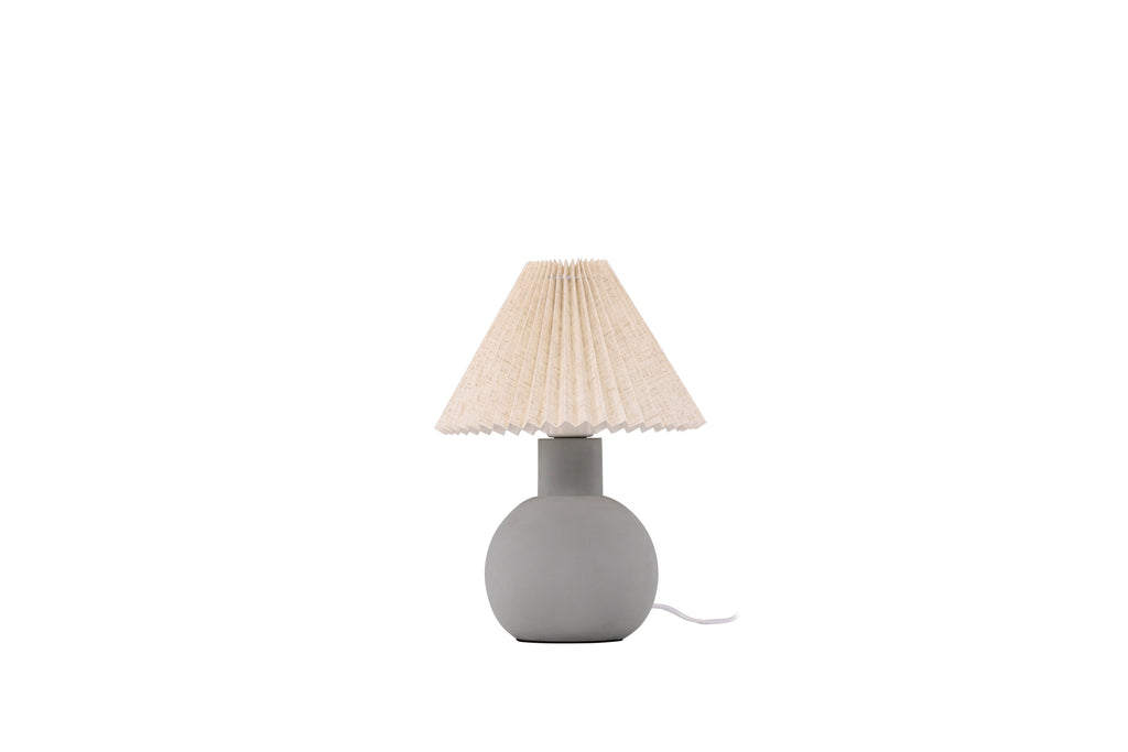 Älvsborg bordslampa grå betong med brunt tyg