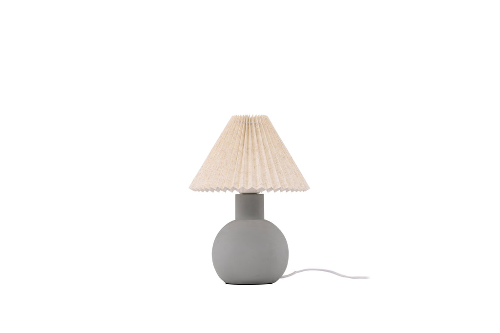 Älvsborg bordslampa grå betong med brunt tyg