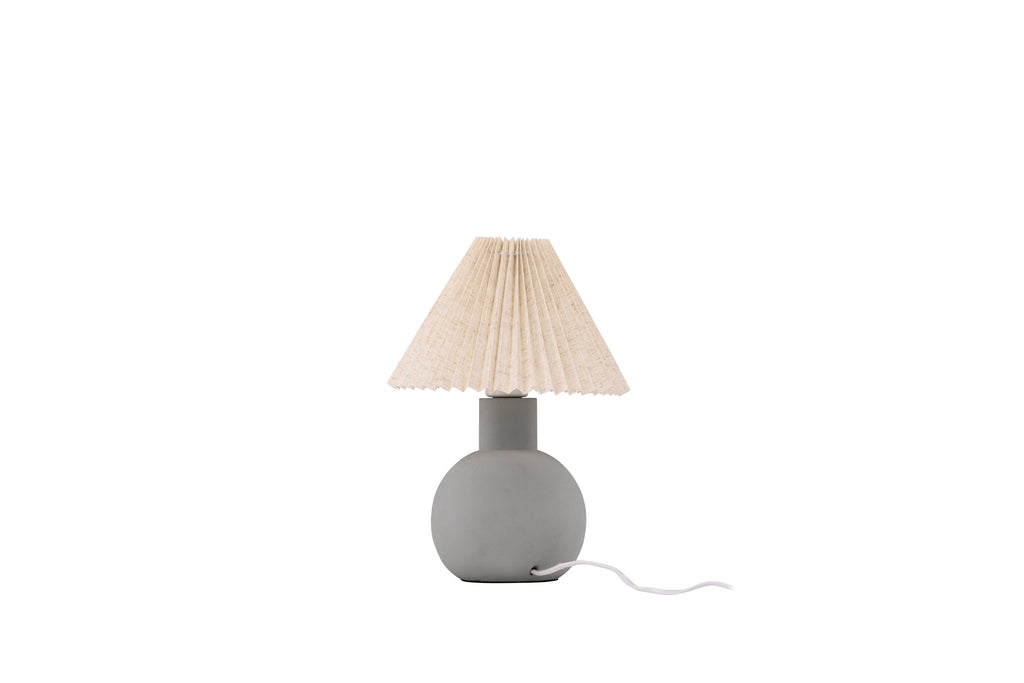 Älvsborg bordslampa grå betong med brunt tyg