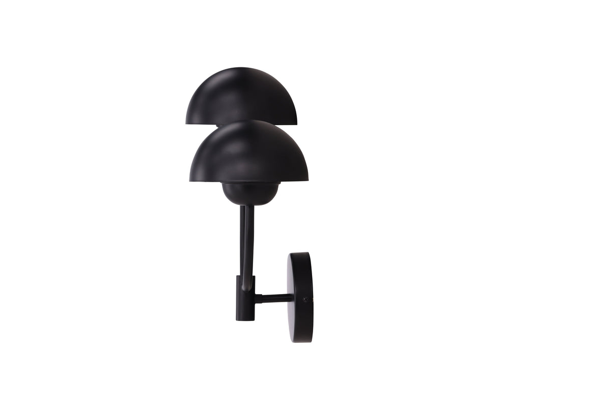 Lyckorna vägglampa i svart metall