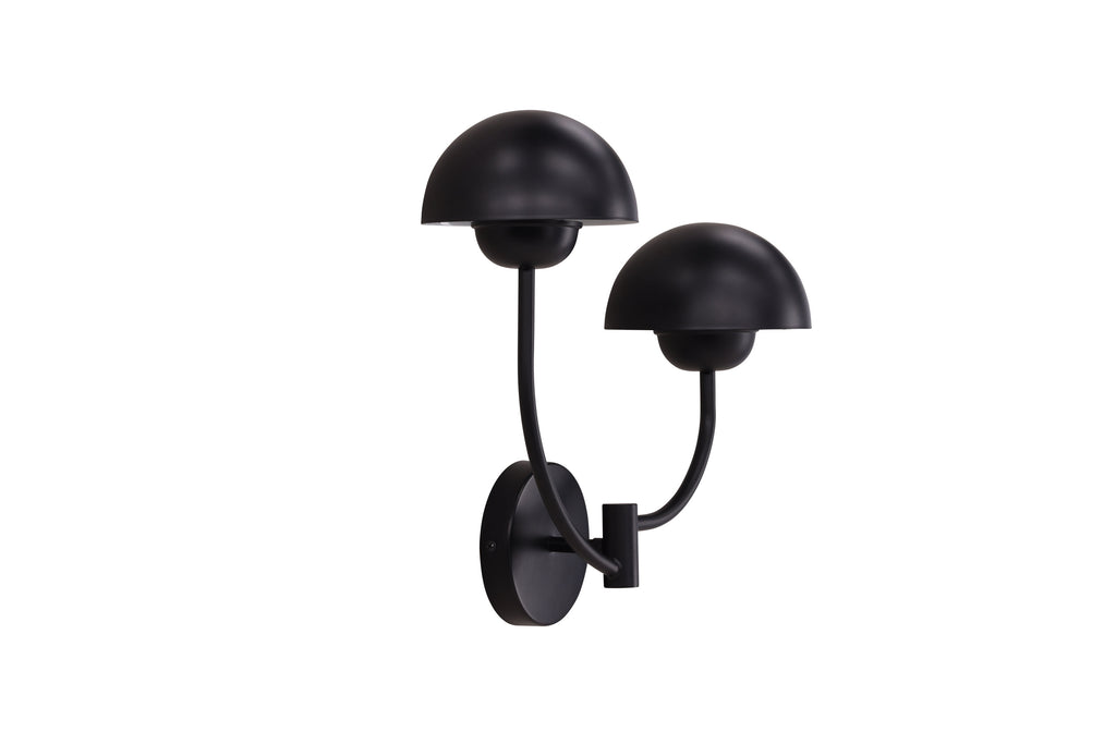 Lyckorna vägglampa i svart metall