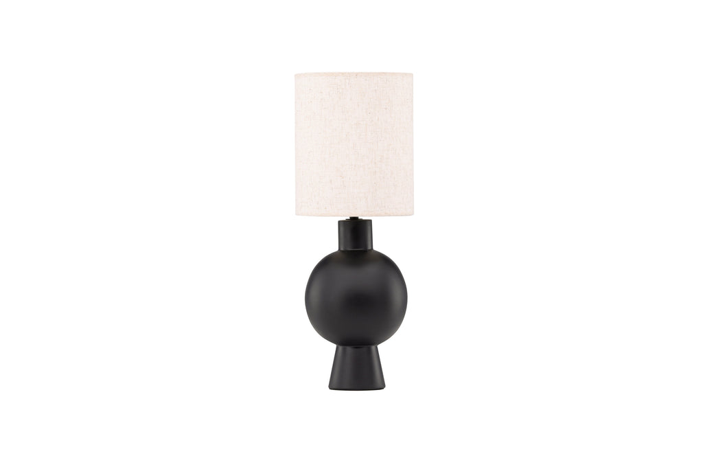 Mysterna bordslampa svart med beige tygskärm