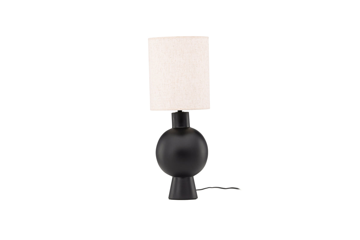 Mysterna bordslampa svart med beige tygskärm