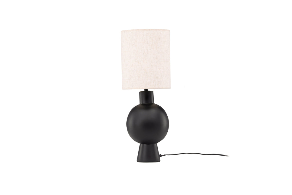 Mysterna bordslampa svart med beige tygskärm